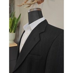 Kuppenheimer Mens Vintage Wool Sport Coat 41R Charcoal Stripe USA Made N606